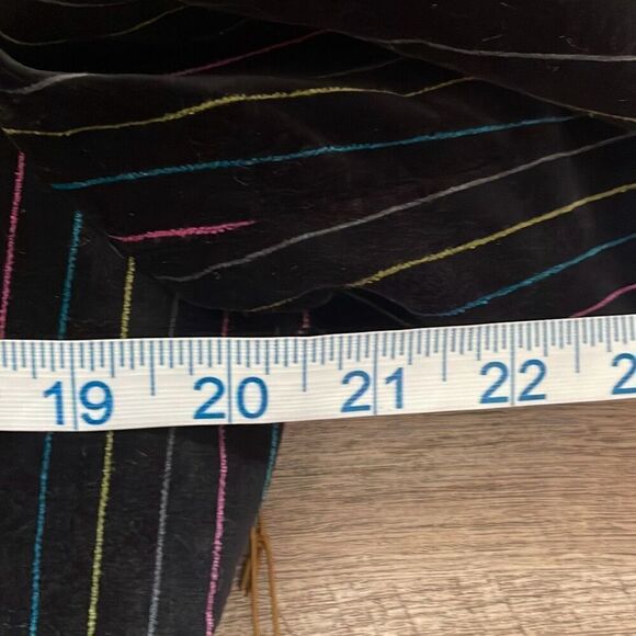 CASLON women's multi color striped black VELVET  BLAZER JACKET size Large Petite - Picture 10 of 13